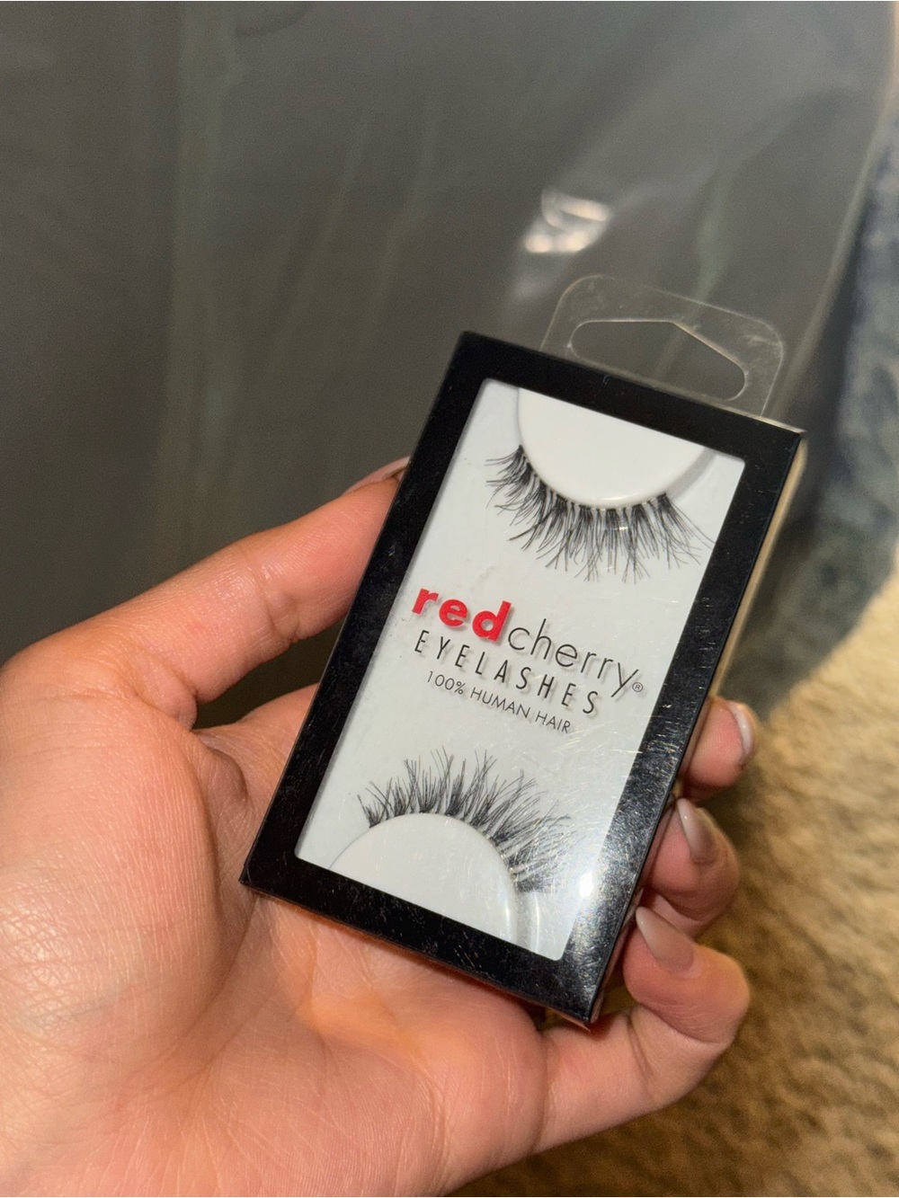 Red Cherry False Eyelashes 100% Human Hair NWT
